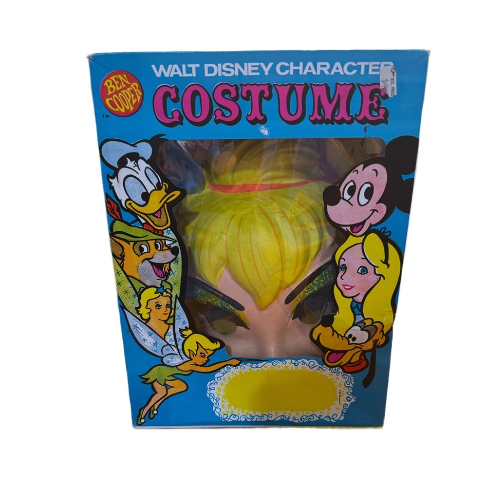 Vintage 1979 Ben Cooper Tinkerbell Mask Costume in Box Walt Disney Sz M